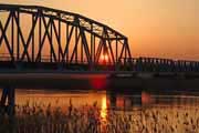 Sonnenaufgang im Januar an der Meiningenbrücke